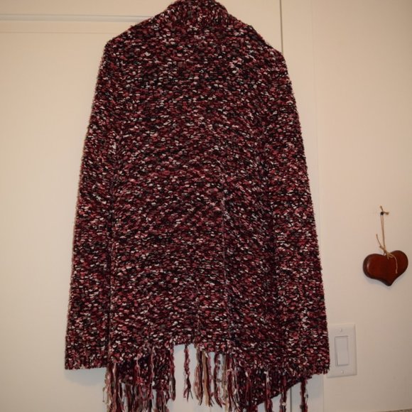 3 for 30 ~ Venus Mauve Melange Fringe-Hem Open Cardigan S - Picture 5 of 8